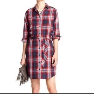 Banana Republic plaid shirt dress
